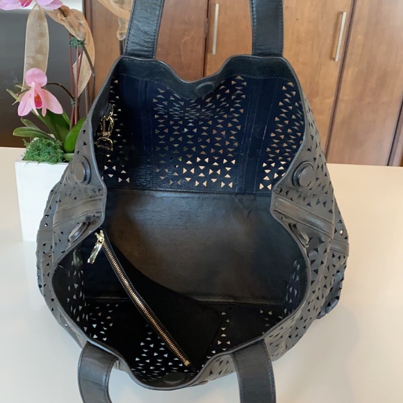 Tory Burch Monogram T Leather Laser-Cut Tote Bag - Picture 6 of 12